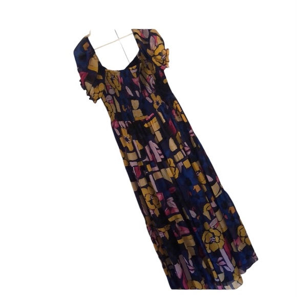 Woman’s Katy Ireland colorful stretchy spring abstract all over print maxi dress - Picture 6 of 17